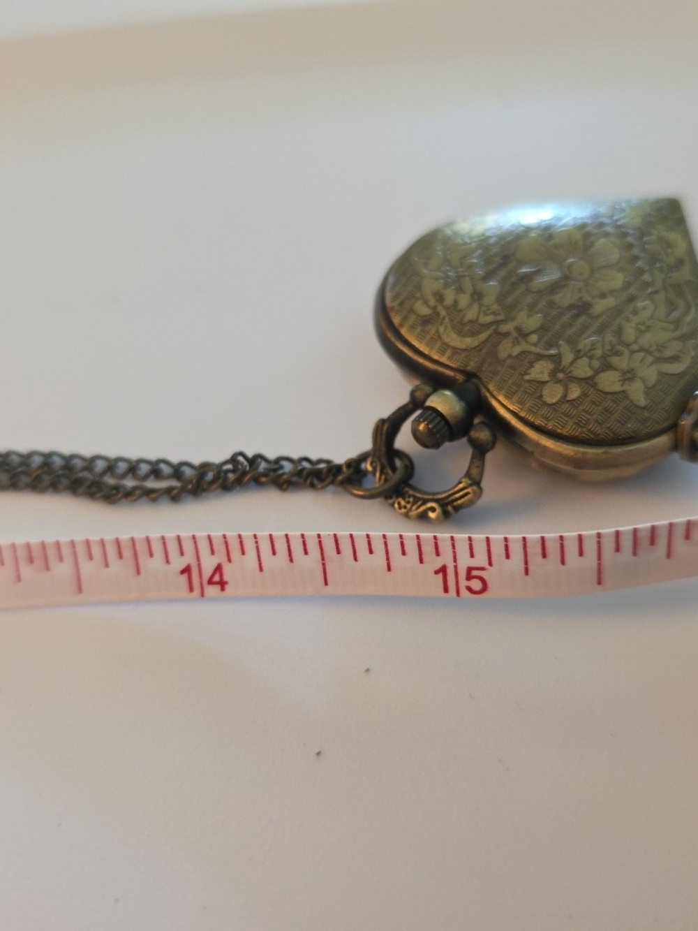 Antique-Style Heart Locket Necklace in Bronze Works### - Picture 7 of 9